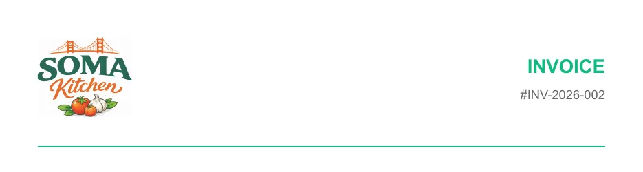 Invoice header with logo