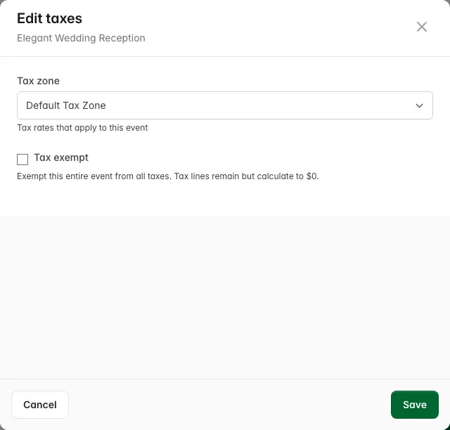 Tax zone and tax exempt